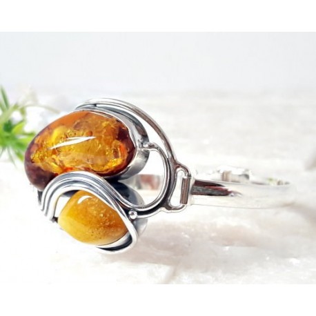 Bernsteinschmuck - Bernstein-Armreif  18 cm Silber-925  (BB145)