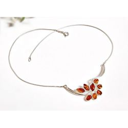 Bernstein Collier Kette Silber 925 dc268