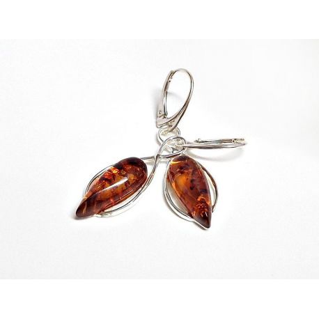 Bernstein Ohrhänger Tropfen Silber 925 BJ171