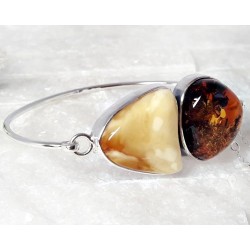 Bernsteinschmuck - Bernstein-Armreif  19 cm Silber-925  (BB142)