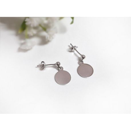 Ohrstecker Plättchen Silber 925 rhodiniert Sterlingsilber sx141