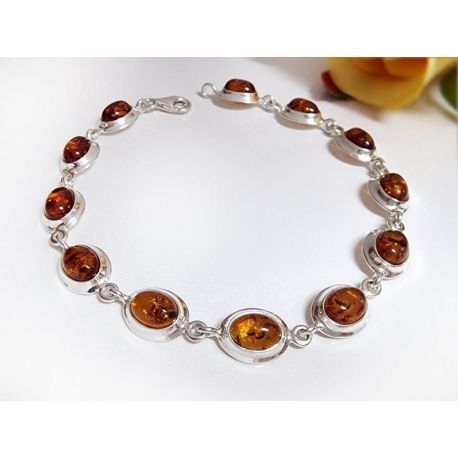 Bernstein-Armband Silber Silber-925 BB183