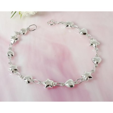 Sterne Herz Armband Silber-925 SG111