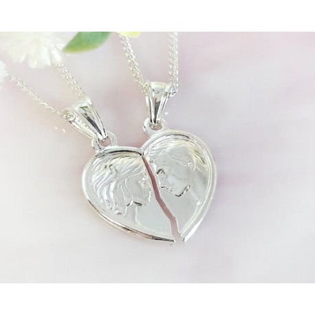 Partneranhänger Herz Silber 925 Silberschmuck SU245