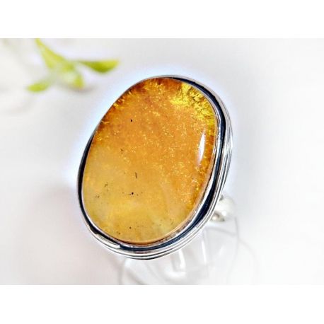 Bernstein Ring Silber 925  hf194