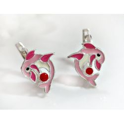 Ohrhänger Silber 925 Delfin Kinderschmuck AK111