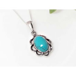Türkisanhänger Silber 925 Blume gz224