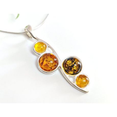 Bernstein Anhänger Silber 925 mehrfarbig LB59