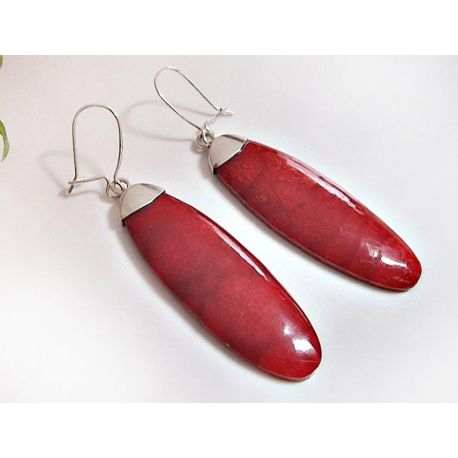 Ohrhänger Silber 925 Koralle Silberschmuck kl368