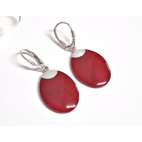 Ohrhänger Silber 925 Koralle Silberschmuck kl373