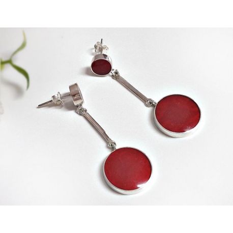 Ohrstecker mit Koralle Silber 925 Silberschmuck kl371