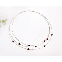 Halsreif Silber mit Granate 40 cm  Silber 925 Silberschmuck SD35