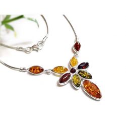 Bernstein Kette Collier Silber-925 ch94