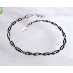 Armband Silber geflochten 19 cm Silber-925  (SG115)