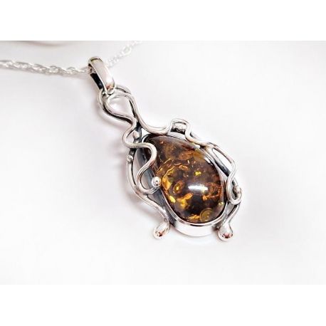 Bernstein Anhänger Silber 925 Bernsteinschmuck ba799