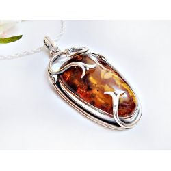Bernstein Anhänger Silber 925 Bernsteinschmuck ba805