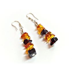 Bernstein Ohrhänger mehrfarbig Sterlingsilber Silber 925 BJ38