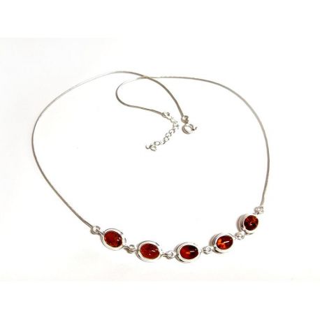 Bernstein Kette Silber 925 45 cm bis 48 cm Sterlingsilber dc295