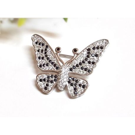 Brosche Silber 925 Schmetterling Silberschmuck sn72