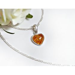 Bernstein Anhänger Herz Silber 925 AD97