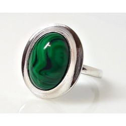 Ring Silber 925 Malachit  grün 17,5 mm  SS110