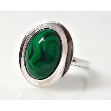 Ring Silber 925 Malachit  grün 17,5 mm  SS110
