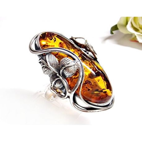 Bernstein Ring Silber 925 br378