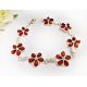 Bernstein Armband Silber 925 braun cognac Blumen 20,5 cm Sterlingsilber bx50
