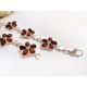 Bernstein Armband Silber 925 braun cognac Blumen 20,5 cm Sterlingsilber bx50
