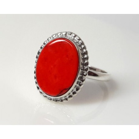 Ring Koralle Silber 925 KL208