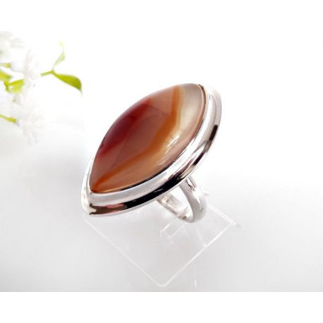 Ring Silber 925 Achat Silberschmuck SS144