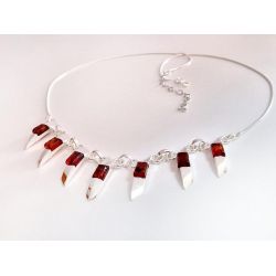 Bernstein Collier Kette Silber 925 BC91