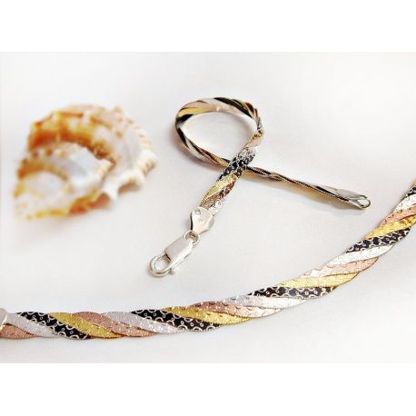 Armband Silber geflochten 18,5 cm Silber 925  sg69