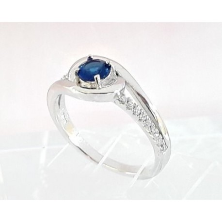 Ring Silber 925 Zirkonia blau SS117a