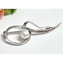 Brosche Silber 925 mit Zuchtperle sn74