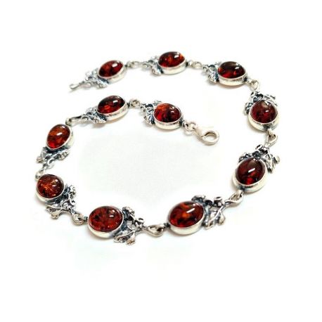Bernstein Armband Silber 925 Sterlingsilber cu59