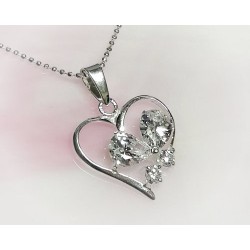 Silberschmuck - Anhänger Herz Silber 925 Zirkonia weiss SP175