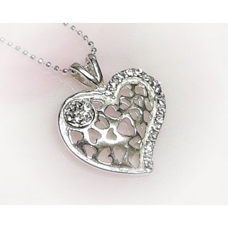 Silberschmuck - Anhänger Herz groß Silber 925  SP167