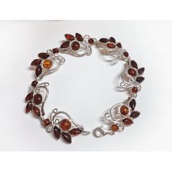 Bernstein-Armband Silber 21 cm Silber-925 CU95