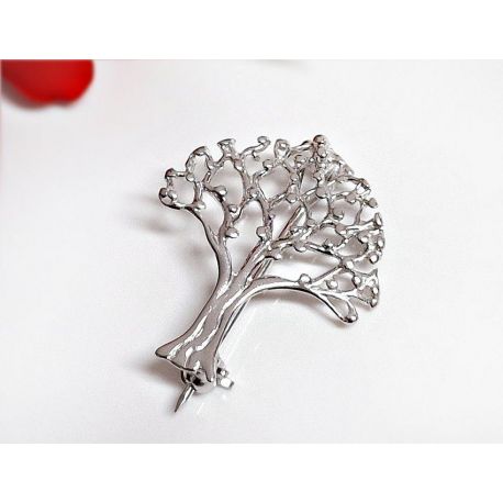 Brosche Silber 925 Baum Silberschmuck sn90