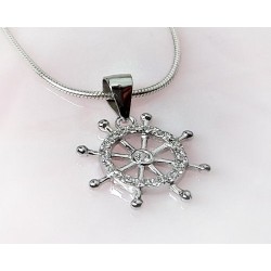 Steuerrad-Anhänger Silber-925 Silberschmuck SP214