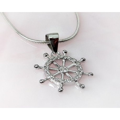 Steuerrad-Anhänger Silber-925 Silberschmuck SP214