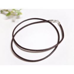 Lederband braun  50 cm / 2,5 mm Silber 925 LKB02