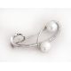Brosche Silber 925 Perlen Silberschmuck sn95
