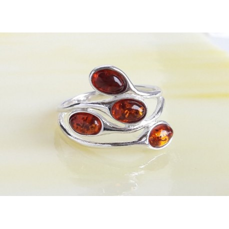 Bernsteinschmuck - Bernstein-Ring   Silber-925 (BR303)