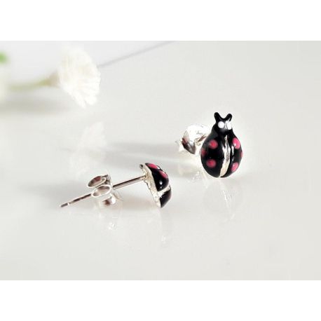 Ohrstecker Kinder Silber 925 Marienkäfer AK103