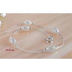 Armband Silber Kugel  17,5 cm / 19,5 cm Silber-925  (SG135)