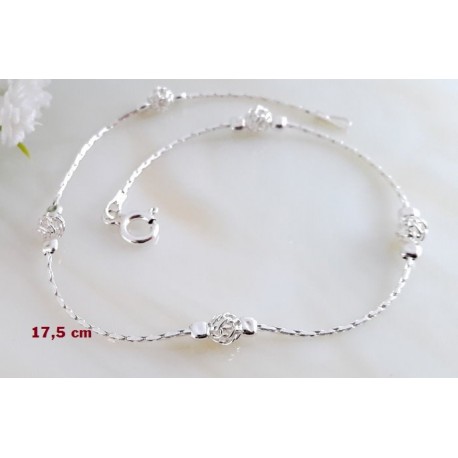 Armband Silber Kugel 17,5 cm / 19,5 cm Silber-925  (SG136-17,5)