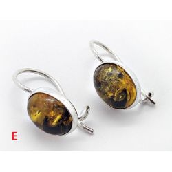 Bernstein Ohrhänger Ohrringe grün gelb Sterlingsilber Silber 925 BH31