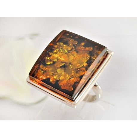 Bernstein Ring Silber 925 ha05